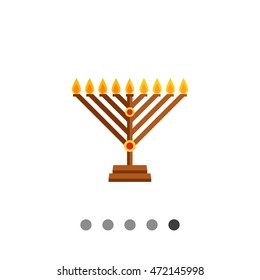 Chanukah menorah flat icon