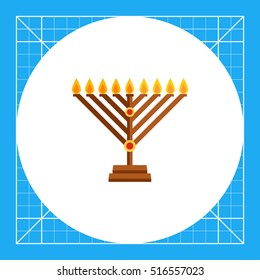 Chanukah menorah flat icon
