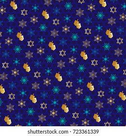 chanukah pattern with dreidels