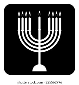 Chanukah symbol button on white background. Vector illustration.