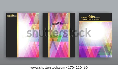 Chaos abstract geometric covers design. Cool halftone shiny gradients templates set. Fluid shapes poster composition. Retro futuristic creative 90s and 80s style. Modern flyers, banners and labels