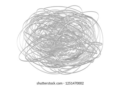 Chaos. Abstract tangled texture. Random chaotic lines. Hand drawn dinamic scrawls. Black and white illustration. Background with lines. Universal pattern. Art creation