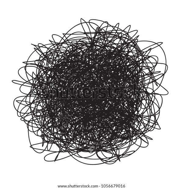 Chaos. Abstract tangled\
texture. Random chaotic lines. Hand drawn dinamic scrawls. Black\
and white illustration. Background with lines. Universal pattern.\
Art creation