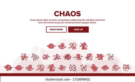 Chaos Arrow Movement Landing Web Page Header Banner Template Vector. Confused Complicated Way As Chaos Or Problem, Chaotic Direction, Negative Space Illustrations