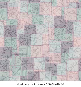 Chaos of colored squares is covered with a mishmash of rectangles. Seamless pattern. Fashionable texture. Camouflage.
