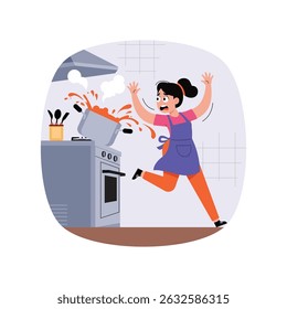 Caos durante a ilustração Cooking Vetor.  Arquivo EPS 10