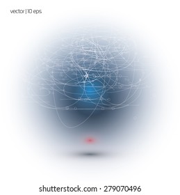 Chaos geometry. Geometric vector in a linear style.