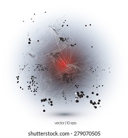 Chaos geometry. Geometric vector in a linear style.