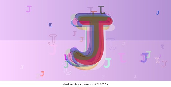 chaos into complex J Alphabet vector background, powerful power among picture