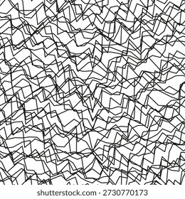 Patrón de línea de caos. Abstractas diseño de enredo. Vector de garabato desordenado. Fondo de alambre al azar. EPS 10.