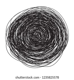 Chaos on white. Abstract tangled texture. Random chaotic lines. Hand drawn dinamic scrawls. Black and white illustration. Background with lines. Universal pattern