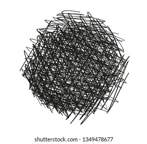 Chaos on white. Random chaotic lines. Hand drawn dinamic scrawls. Black and white illustration