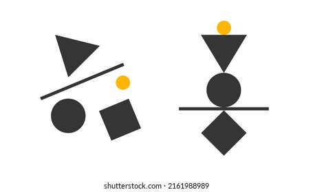 Chaos and order concept. Orderly and disordered life. Life coaching, mentor. Comparison before and after. Manager symbol. Business metaphor