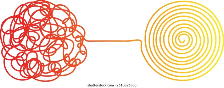 Chaos to Order Spiral Vector Illustration	