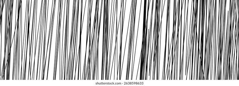 Chaos pattern. Abstract texture. Random chaotic lines. Intricate wallpaper. Hand drawn dinamic scrawls. Black and white illustration. Background with lines and waves. Universal texture. Art creation