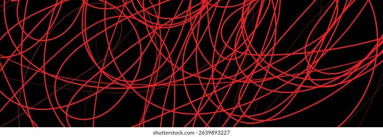 Chaos pattern. Abstract texture. Random chaotic lines. Intricate wallpaper. Hand drawn dinamic scrawls. Black and white illustration. Background with lines and waves. Universal texture. Art creation