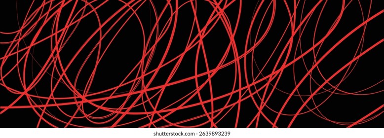 Chaos pattern. Abstract texture. Random chaotic lines. Intricate wallpaper. Hand drawn dinamic scrawls. Black and white illustration. Background with lines and waves. Universal texture. Art creation