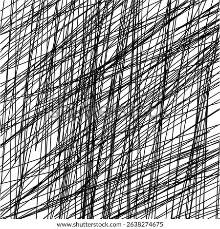 Chaos pattern. Abstract texture. Random chaotic lines. Intricate wallpaper. Hand drawn dinamic scrawls. Black and white illustration. Background with lines and waves. Universal texture. Art creation