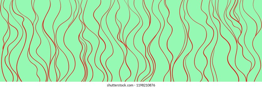 Chaos pattern. Wavy background. Hand drawn waves. Seamless wallpaper on horizontally surface. Stripe texture with many lines. Print for banners, flyers or posters. Line art