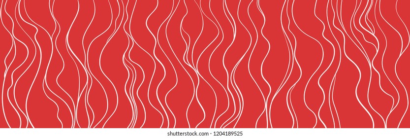 Chaos pattern. Wavy background. Hand drawn waves. Seamless wallpaper on horizontally surface. Stripe texture with many lines. Print for banners, flyers or posters. Line art