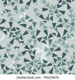 Chaos from rounded triangles. Glamorous camouflage. Seamless texture.