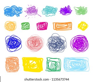 Chaos shapes for design. Abstract tangled textures. Random chaotic lines. Hand drawn dinamic scrawls. Colored illustration. Background with stripes. Universal pattern. Art creation