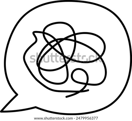 Chaos in a Speech Bubble Outline 