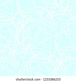 Chaos tangle pattern. Wavy background. Hand drawn waves. Seamless tangled wallpaper. Stripe texture with many lines. Print for banners, flyers or posters. Line art