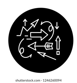 Chaos theory black icon, vector sign on isolated background. Chaos theory concept symbol, illustration 