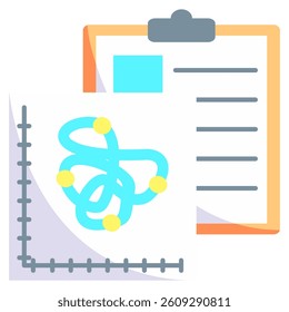 Chaos Theory icon represented by tangled thread Flat style.