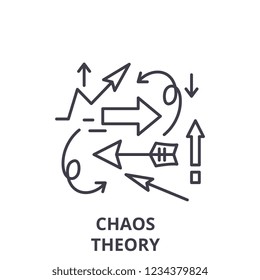 Chaos theory line icon concept. Chaos theory vector linear illustration, symbol, sign