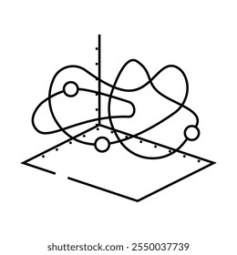 caos teoria matemática ciência educação linha ícone vetor. chaos teoria matemática ciência educação sinal. isolado contorno símbolo ilustração preta