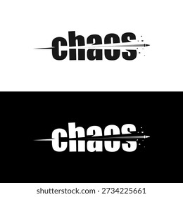Logotipo da tipografia do caos com efeito dinâmico da barra