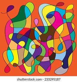 chaos vector lines and colors paint