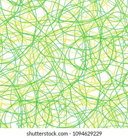 Chaos wallpaper. Chaotic pattern. Tangled texture with lines. Seamless hand drawn dinamic scrawls. Background with waves. Line art. Print for banners, posters, flyers and textiles