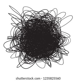 Chaos waved wallpaper. Chaotic pattern on white. Tangled texture with lines. Hand drawn dinamic scrawls. Background with lines and waves. Print for banners, posters, flyers and textiles