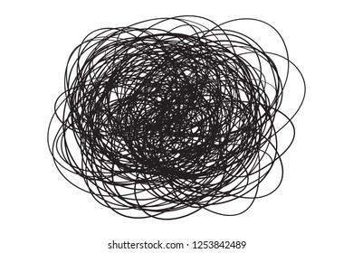 Chaos waved wallpaper. Chaotic pattern on white. Tangled texture with lines. Hand drawn dinamic scrawls. Background with lines and waves. Print for banners, posters, flyers and textiles
