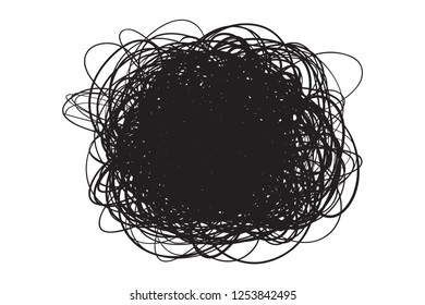 Chaos waved wallpaper. Chaotic pattern on white. Tangled texture with lines. Hand drawn dinamic scrawls. Background with lines and waves. Print for banners, posters, flyers and textiles