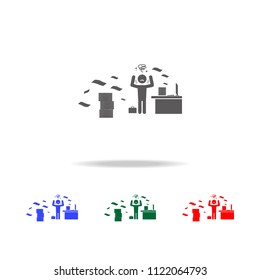 chaos at work icon. Elements of psychological disorder in multi colored icons. Premium quality graphic design icon. Simple icon for websites, web design, mobile app on white background
