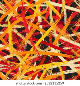 Chaotic abstract artistic background, vector seamless pattern template
