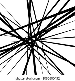Chaotic abstract black and white background. Abstract random irregular lines. Vector illustration for your graphic design.