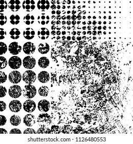 Chaotic abstract black and white grunge background