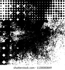 Chaotic abstract black and white grunge background