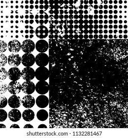 Chaotic abstract black and white grunge background