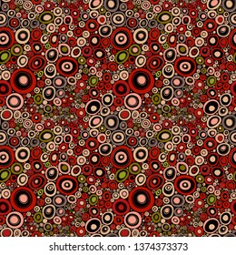 chaotic abstract ornament. Seamless vector pattern in warm shades