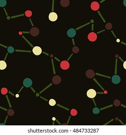 Chaotic abstract pattern with links between DNA molecules or atoms. Can be used for wallpaper, background for your blog, or for printing on fabric.