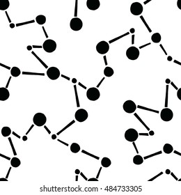 Chaotic abstract pattern with links between DNA molecules or atoms. Can be used for wallpaper, background for your blog, or for printing on fabric.