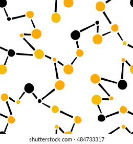 Chaotic abstract pattern with links between DNA molecules or atoms. Can be used for wallpaper, background for your blog, or for printing on fabric.