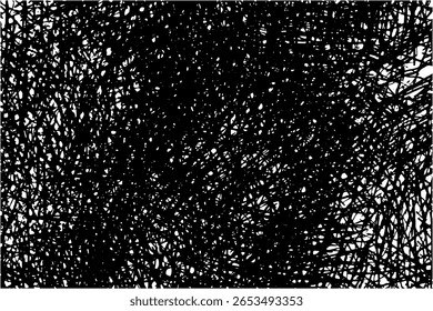 Padrão caótico abstrato linha de enlace com textura preta orgânica no fundo branco