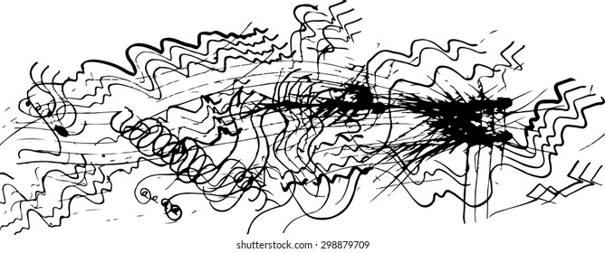 chaotic arrangement of black lines